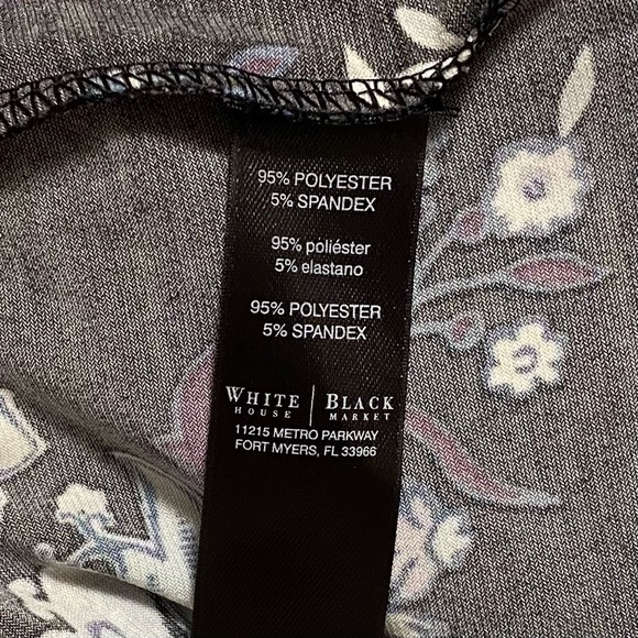 WHBM Paisley Shift Dress Black Blue Lilac White Mini Midi Knee Career Office Lrg - Picture 12 of 14